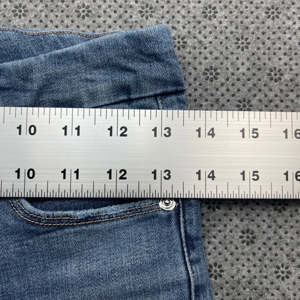 Good American Good Waist Distressed Chewed Hem Skinny Jeans Blue 6/28 GWRH103T